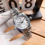 Perfect Replica Rolex Datejust Watch - Stainless Steel Case Fluted Bezel Silver Face 